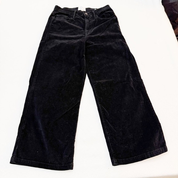 Frame Ali Wide Crop Black Denim Jeans Style AWCCD523 Size 27 - Picture 4 of 8
